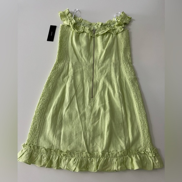 Lulus NWT Elati Lime Green Ruffled Off-the-Shoulder Bodycon Dress Size M - Picture 4 of 12